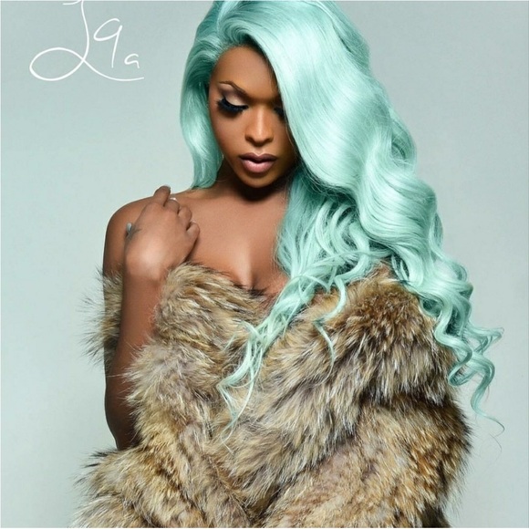 22” Mermaid Green Body Wavy Lacefront Wig NEW Pre